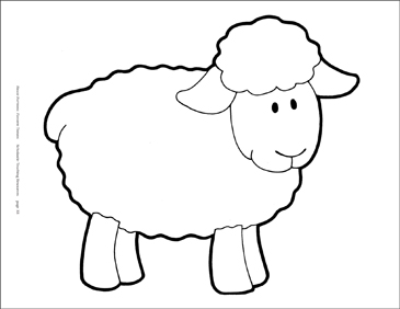 Sheep bw reproducible pattern printable clip art and images