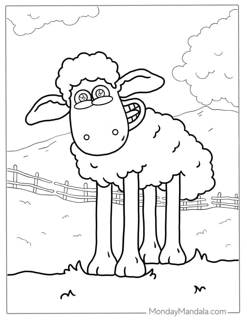 Sheep coloring pages free pdf printables