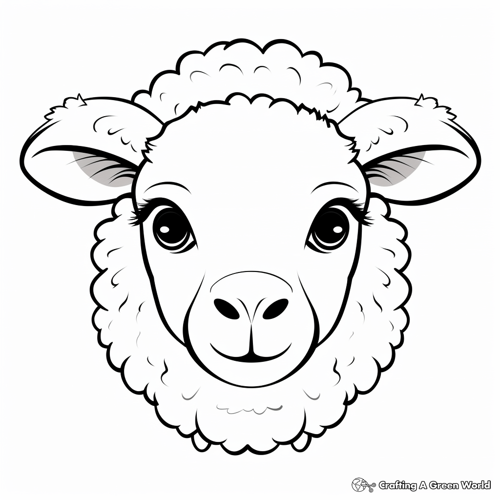 Sheep head coloring pages