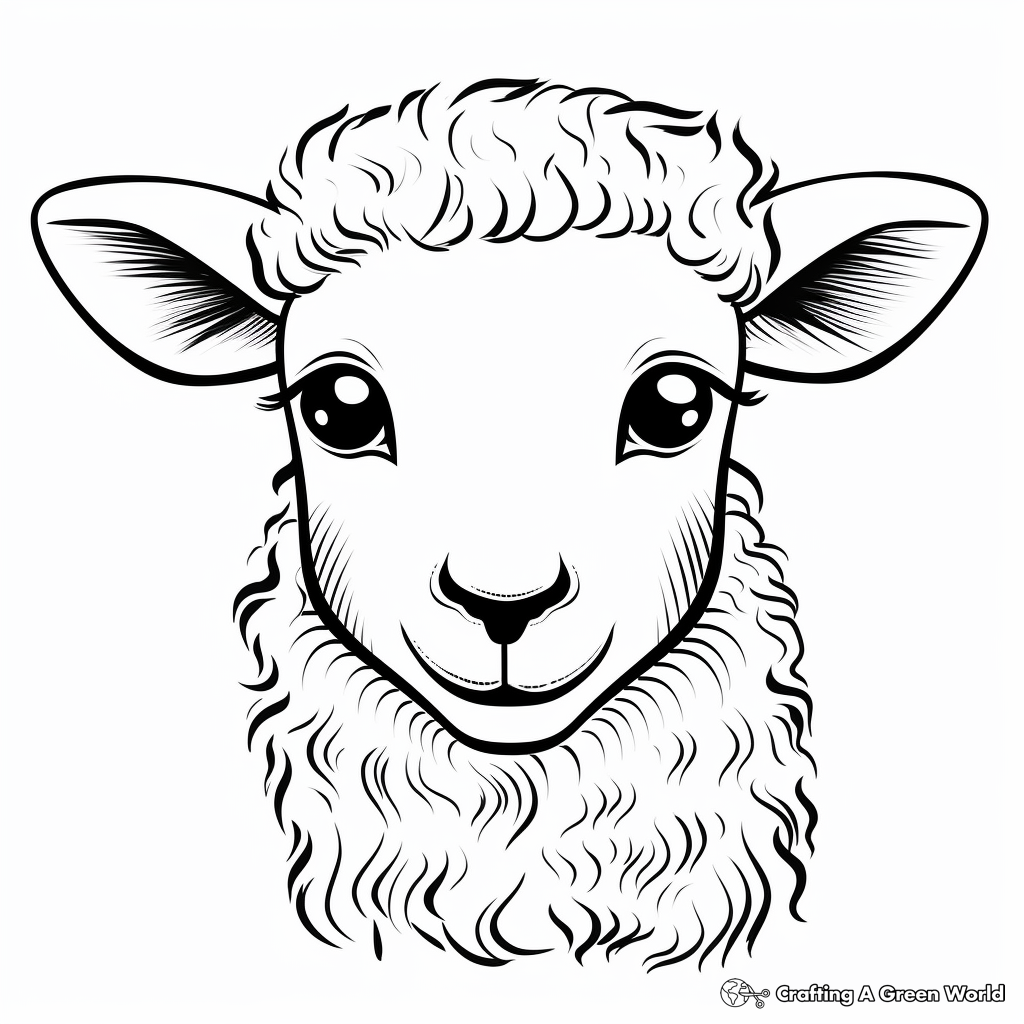 Sheep head coloring pages