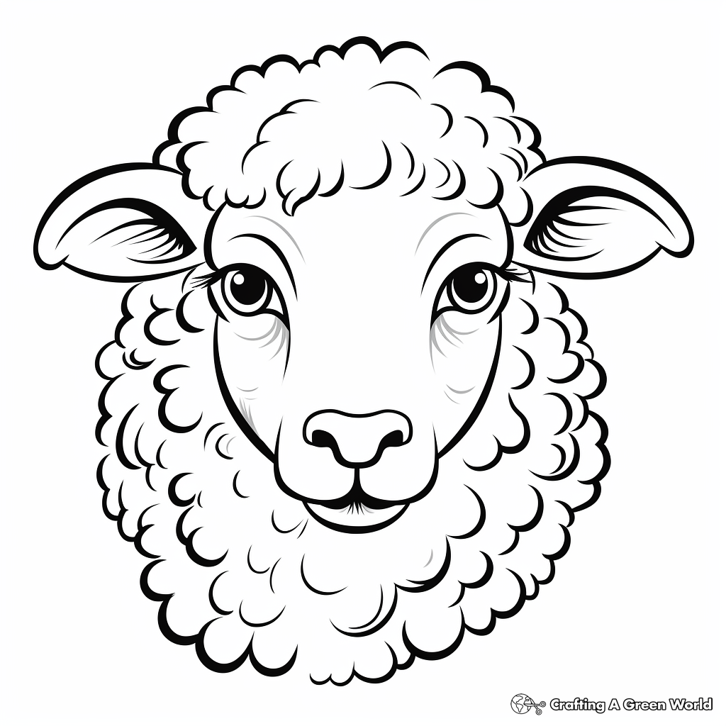 Sheep head coloring pages