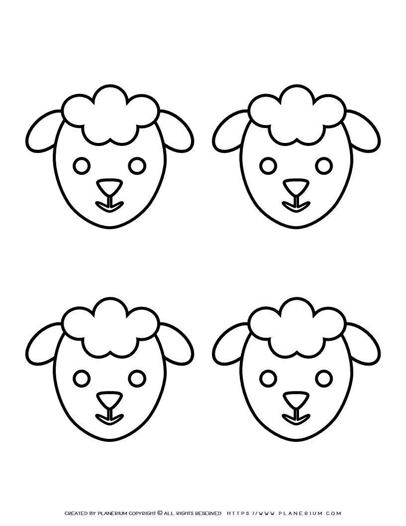 Sheep head coloring page