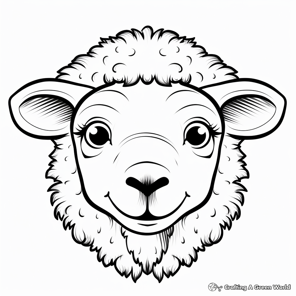 Sheep head coloring pages