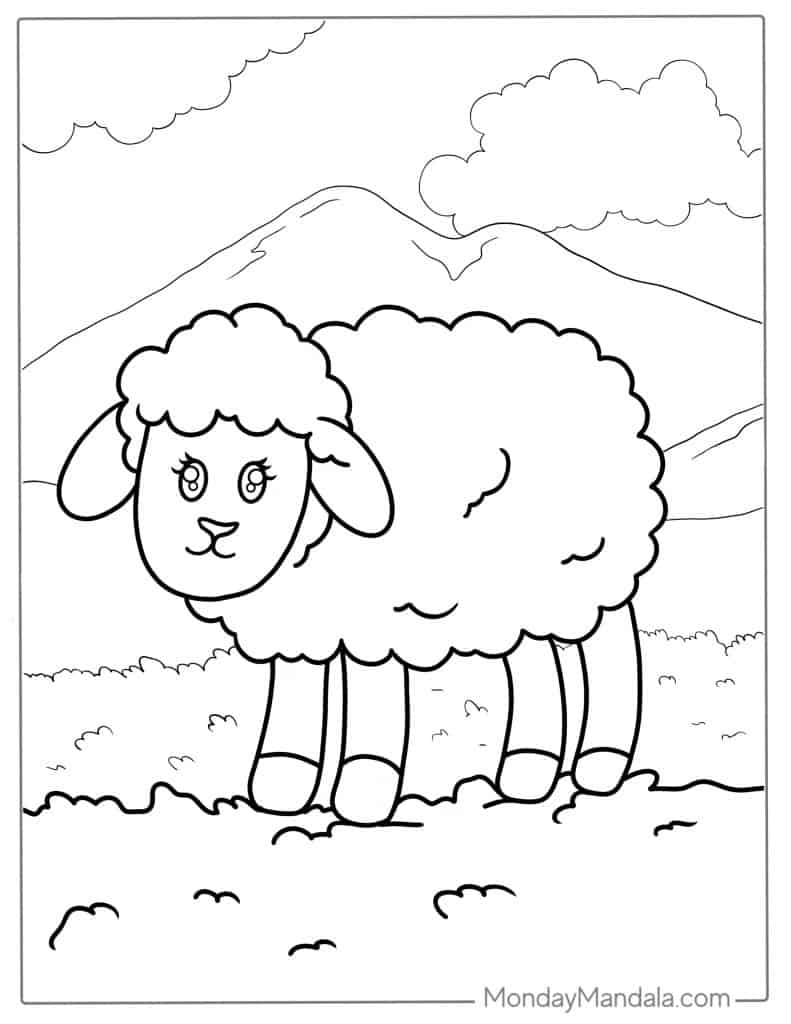 Sheep coloring pages free pdf printables