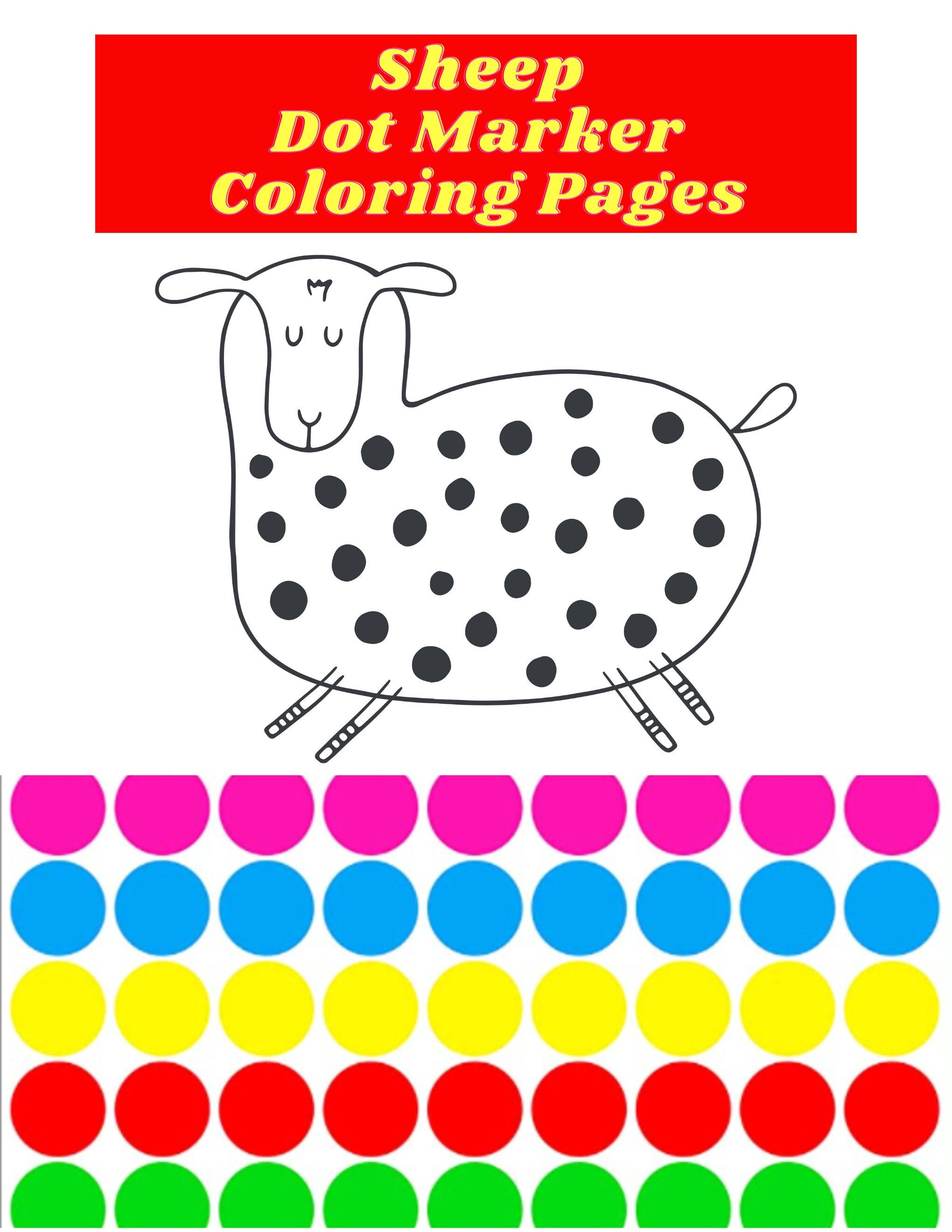 Childrens sheep dot marker coloring pages for the kids in your family download now