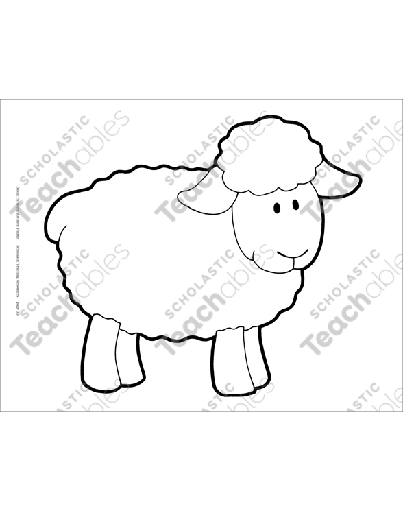 Sheep bw reproducible pattern printable clip art and images