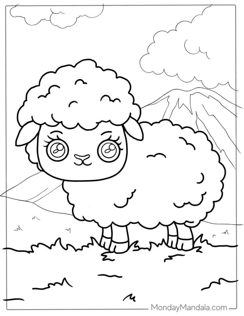 Sheep coloring pages free pdf printables