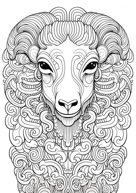 Page sheep coloring page kdp images