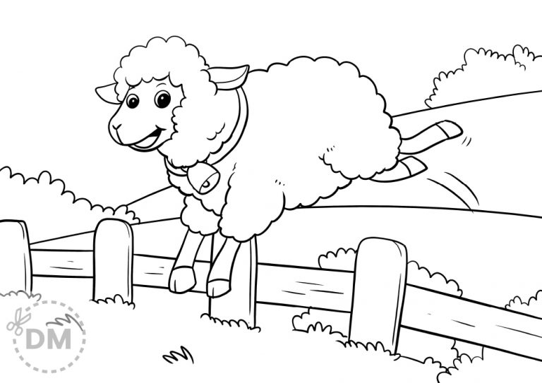 Printable lamb coloring page for kids