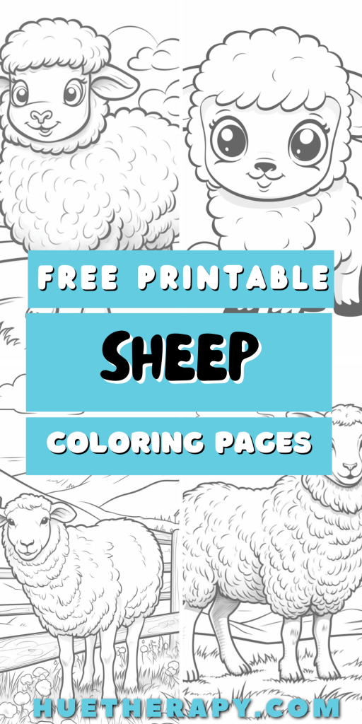 Sheep coloring pages hue therapy