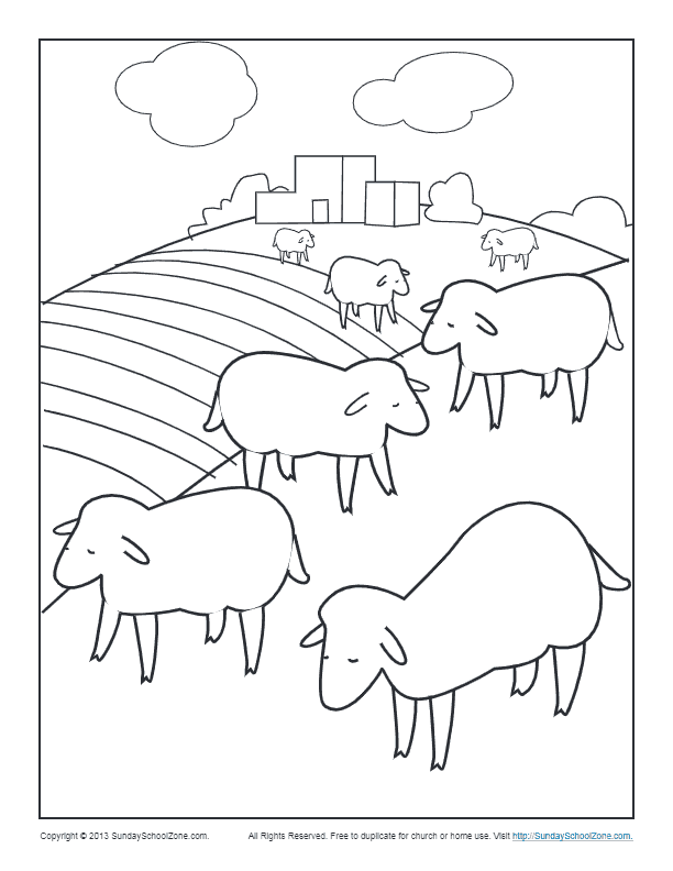 Bible coloring pages for kids the lost sheep