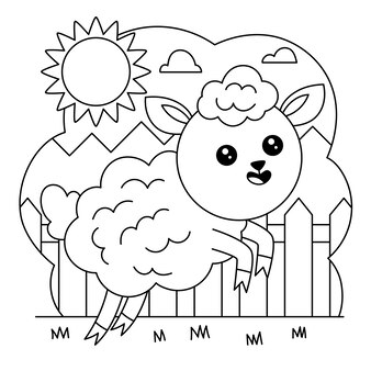 Printable sheep coloring pages vectors illustrations for free download