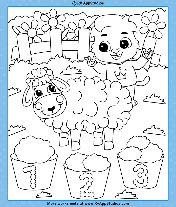 Baa baa black sheep coloring page free printable for children