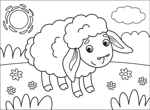 Lamb coloring page free printable coloring pages