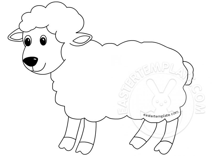 Cute easter lamb coloring page