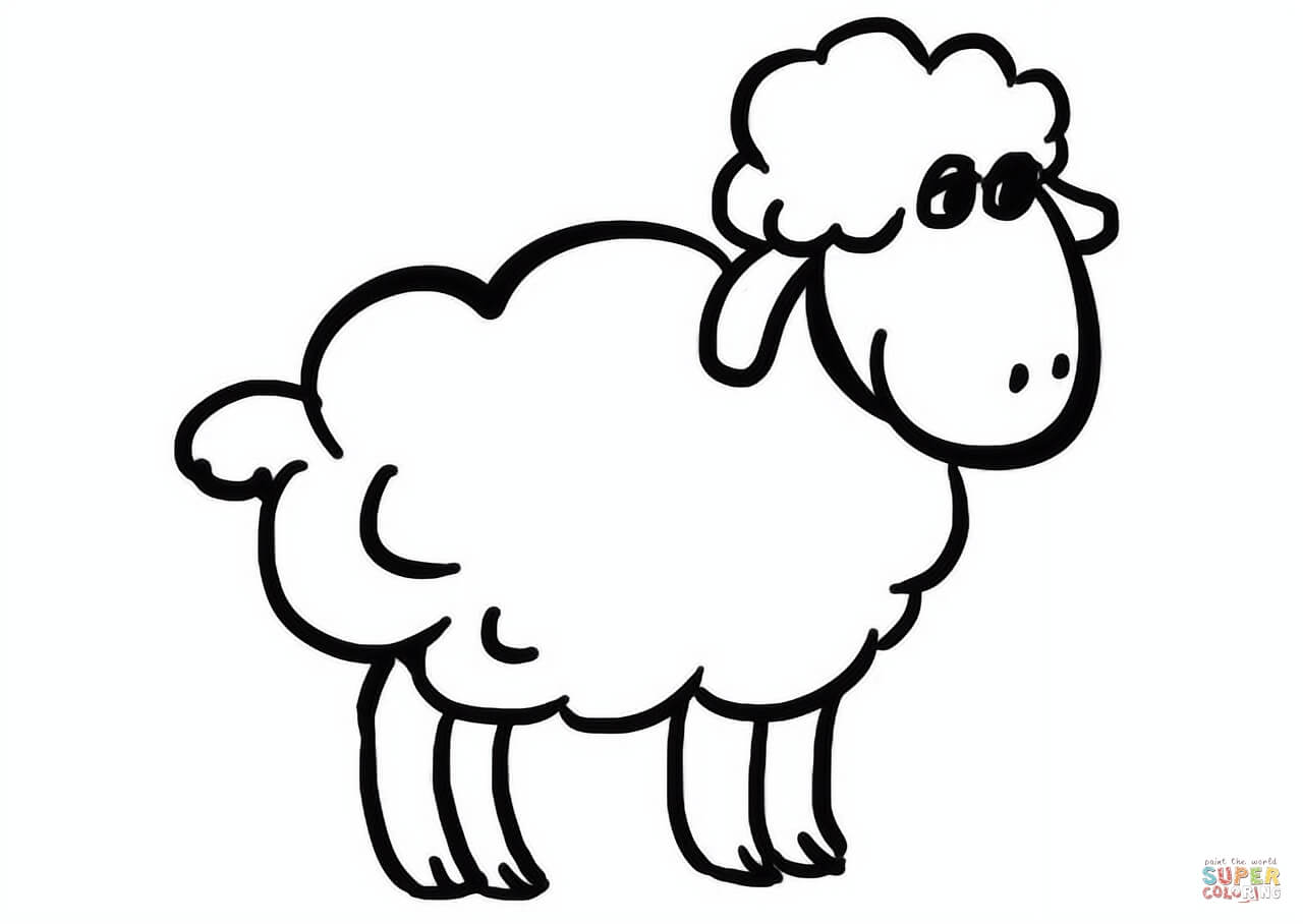 Cartoon sheep coloring page free printable coloring pages