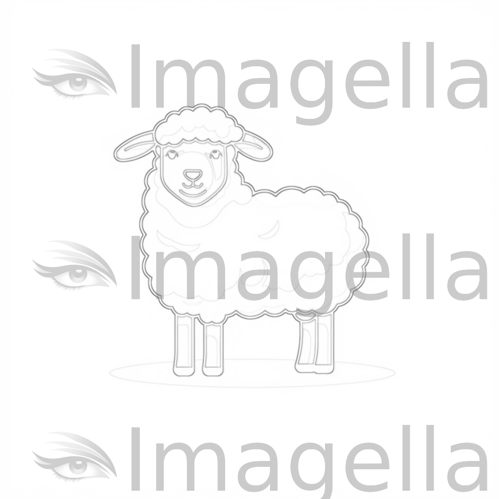 K vector sheep clipart in minimalist art style â