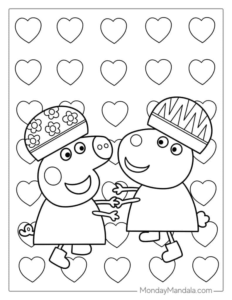 Peppa pig coloring pages free pdf printables