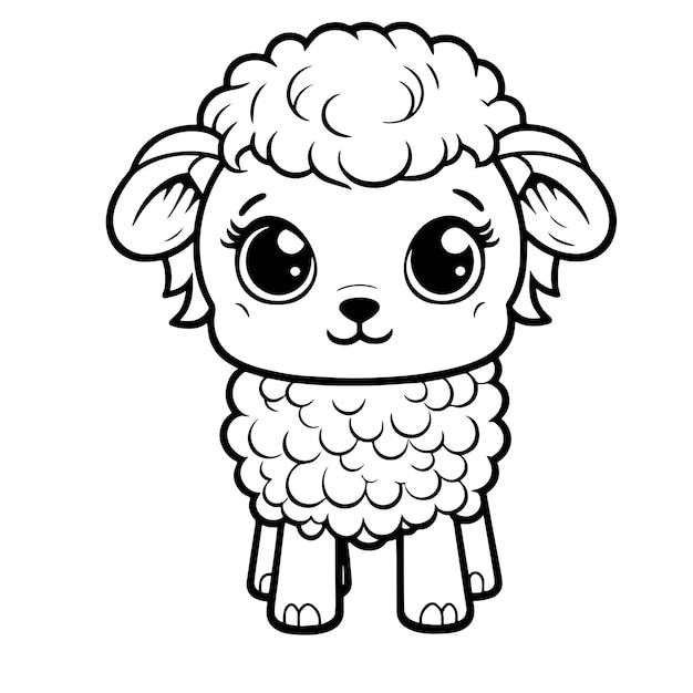 Premium vector sheep coloring page for kids