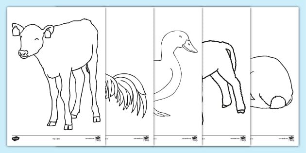 Farm animal templates for preschool