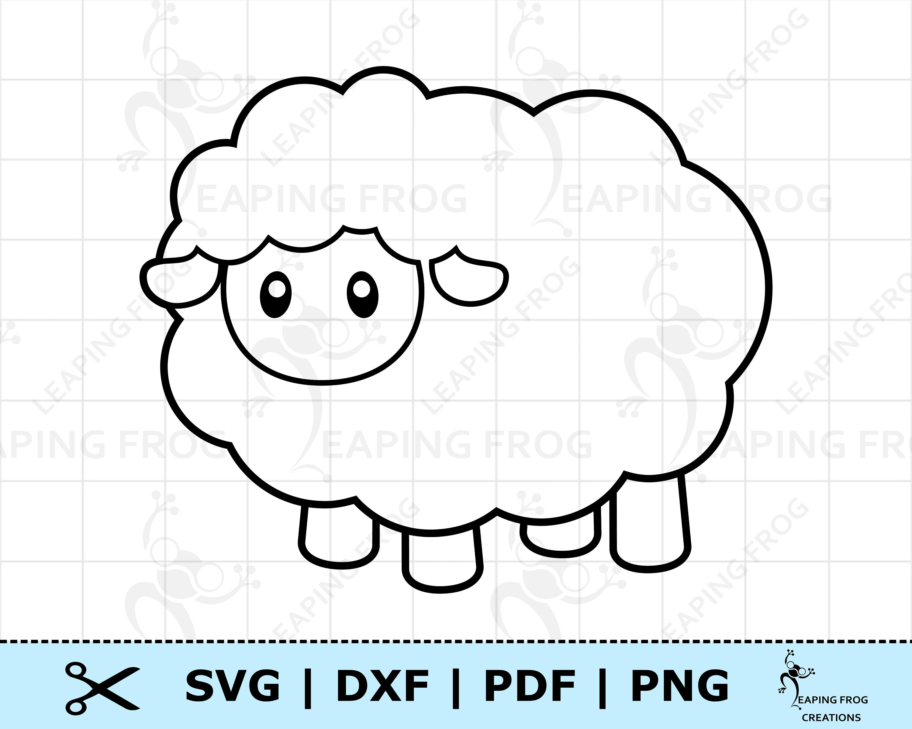 Cute baby sheep svg png dxf pdf cricut cut files silhouette lamb coloring page svg outline svg stencil svg clipart