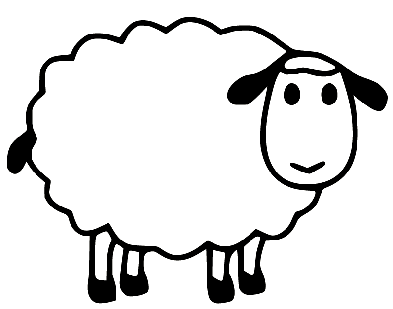 Easy sheep coloring page