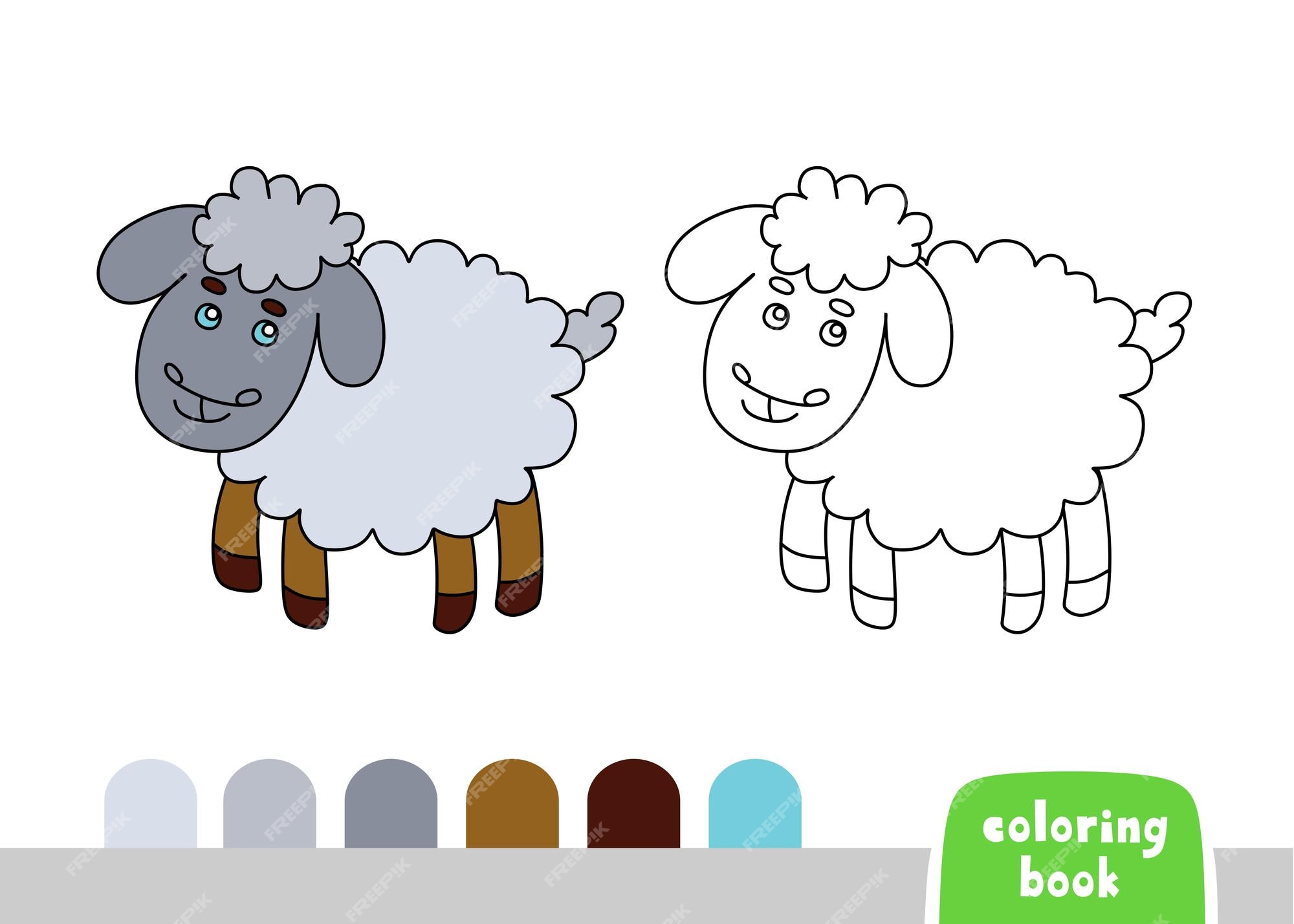 Premium vector cute sheep coloring book for kids page for books magazines vector doodle template