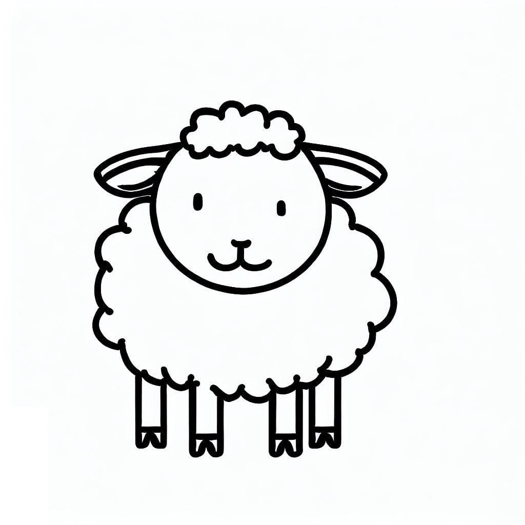 Free printable cute sheep coloring page