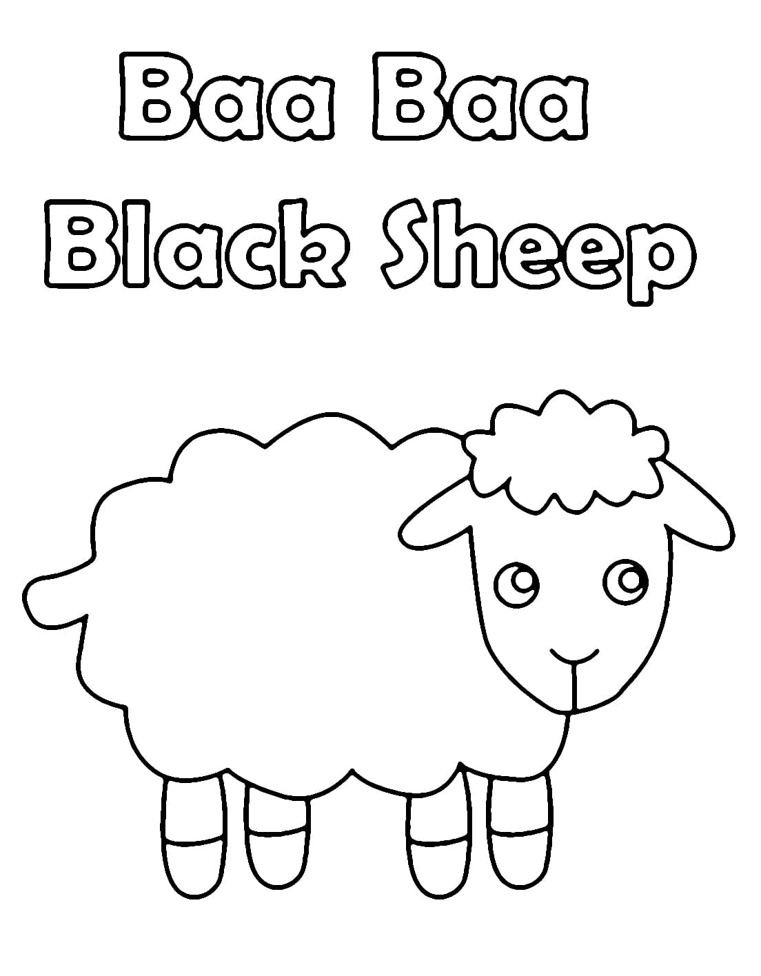 Baa baa black sheep image coloring page