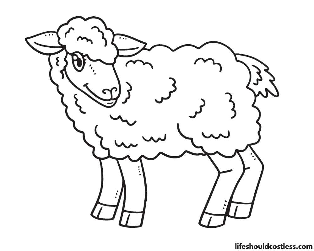 Sheep coloring pages free printable pdf templates