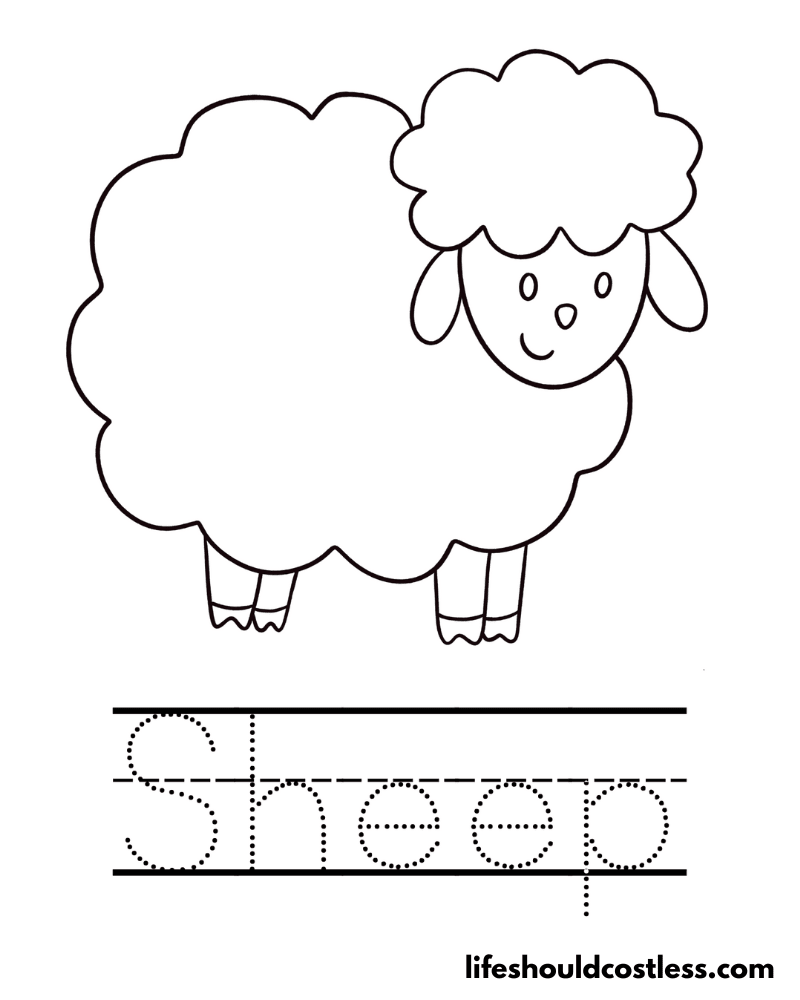 Sheep coloring pages free printable pdf templates