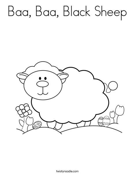 Baa baa black sheep coloring page