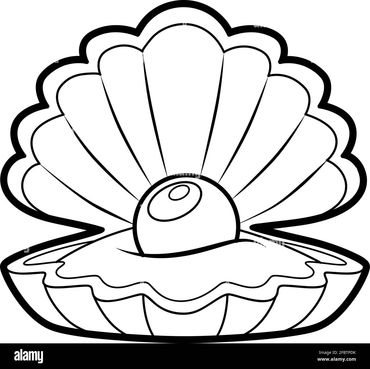Coloring book or page for kids shell black and white vector illustration stock vector image art