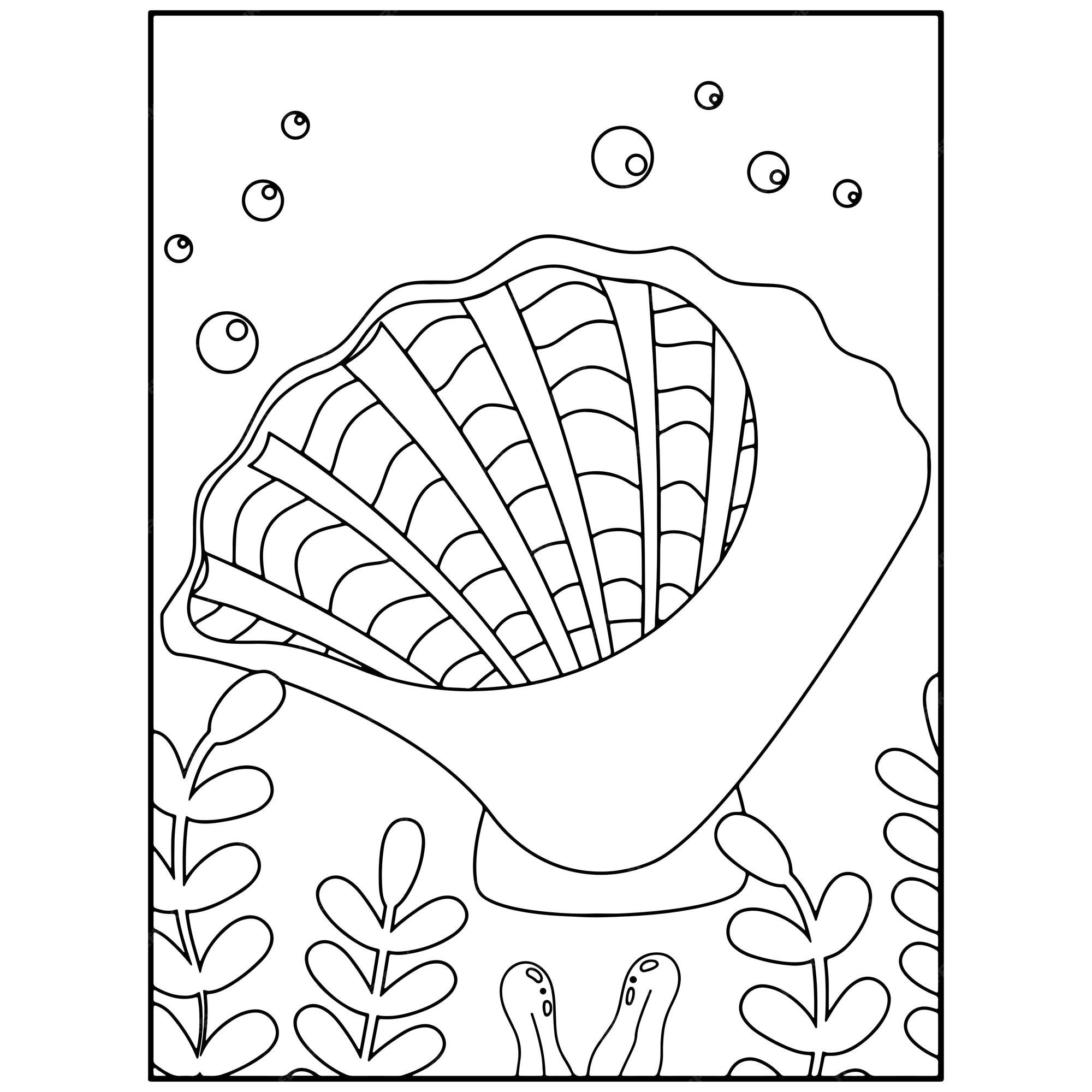 Premium vector printable ocean animals coloring pages for kids premium vector