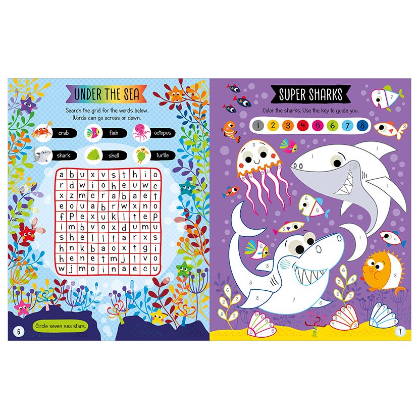 Scratch and sparkle sharks activity book