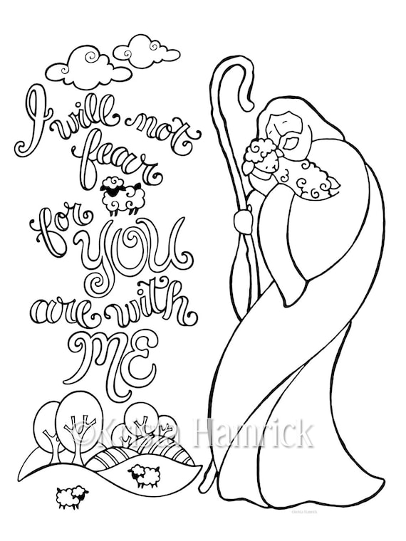 Good shepherd coloring page in two sizes x and bible journaling tip