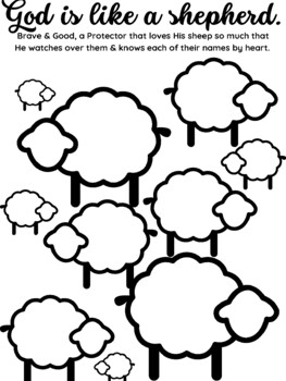 God is like a shepherd coloring page by hannah w tpt