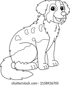 Australian shepherd dog coloring page isolated stock vector royalty free