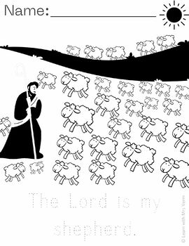 The lord is my shepherd coloring pages banners poster tracing