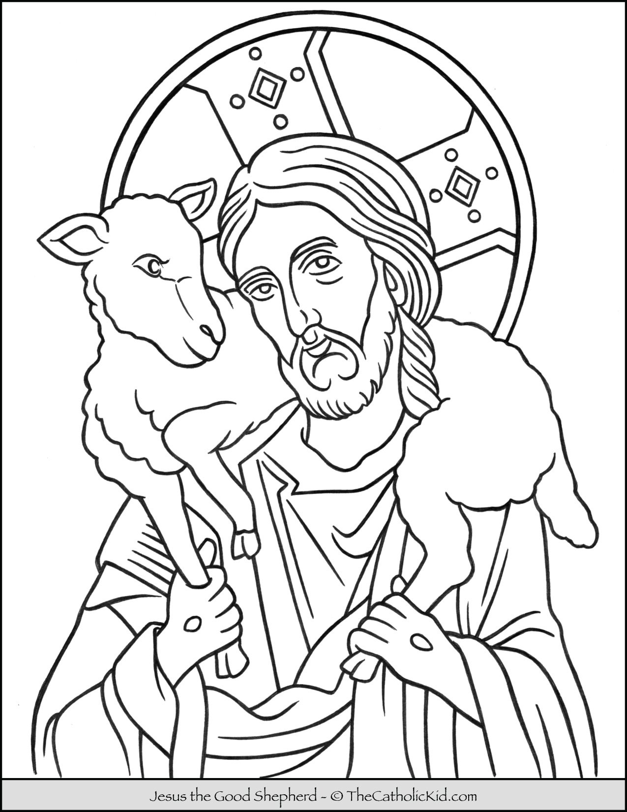 Jesus the good shepherd coloring page