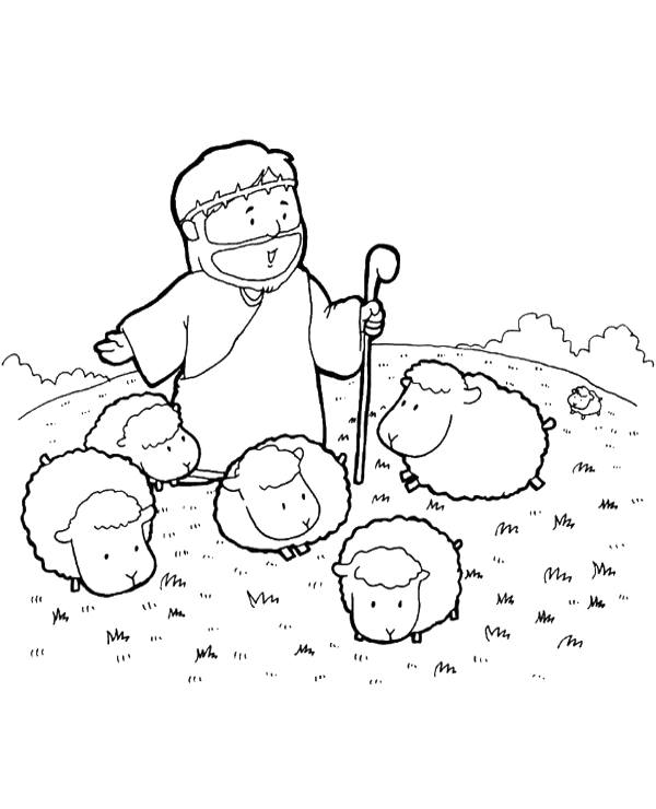 Christian shepherd coloring sheet