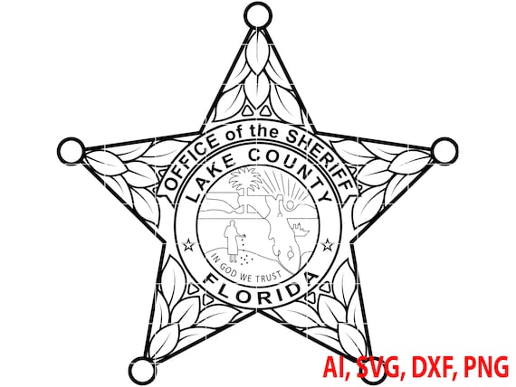 Sheriff badge lake county florida sheriff badge logo seal custom ai vector svg dxf png digital