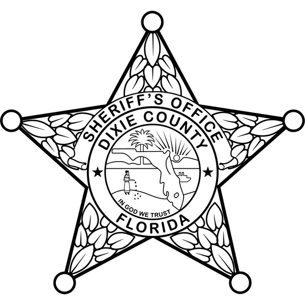 Florida sheriff badge dixie county vector file black white