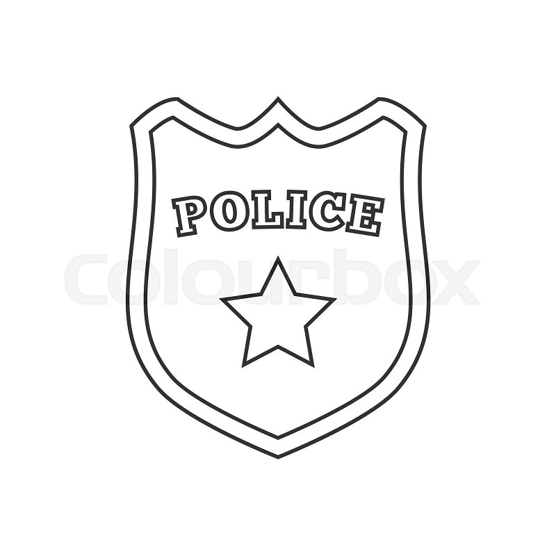 Police badge line icon stock vector