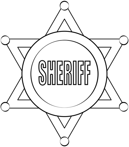 Sheriff badge coloring page free printable coloring pages