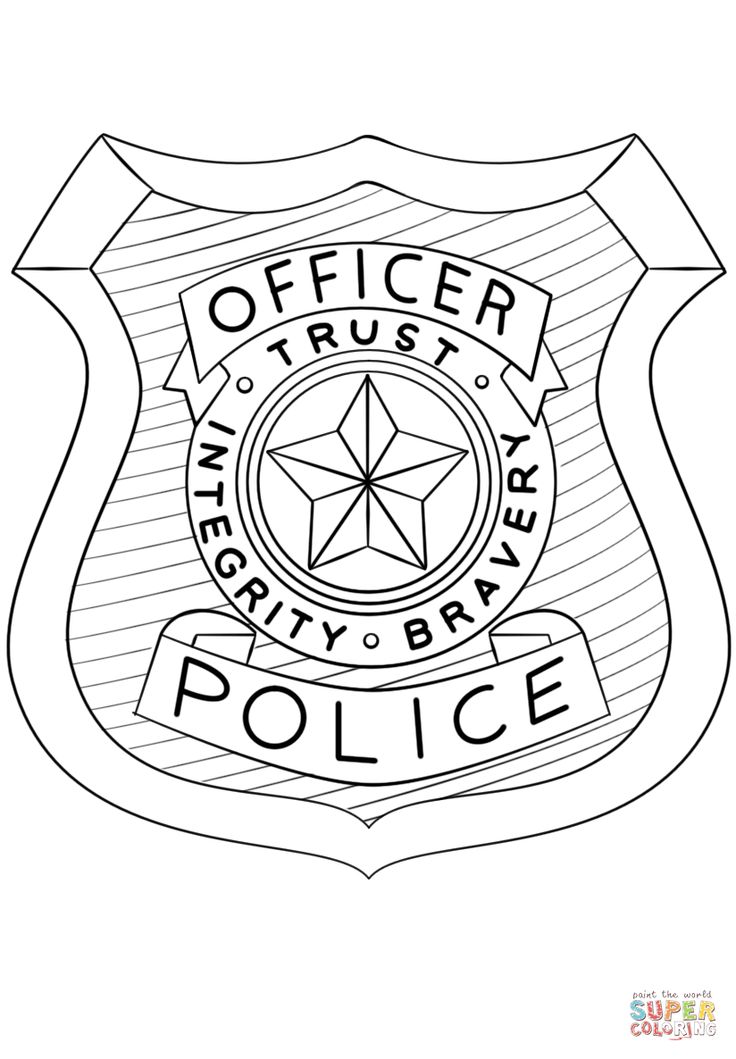 Police officer badge coloring page free printable coloring pages police officer badge police badge coloring pages
