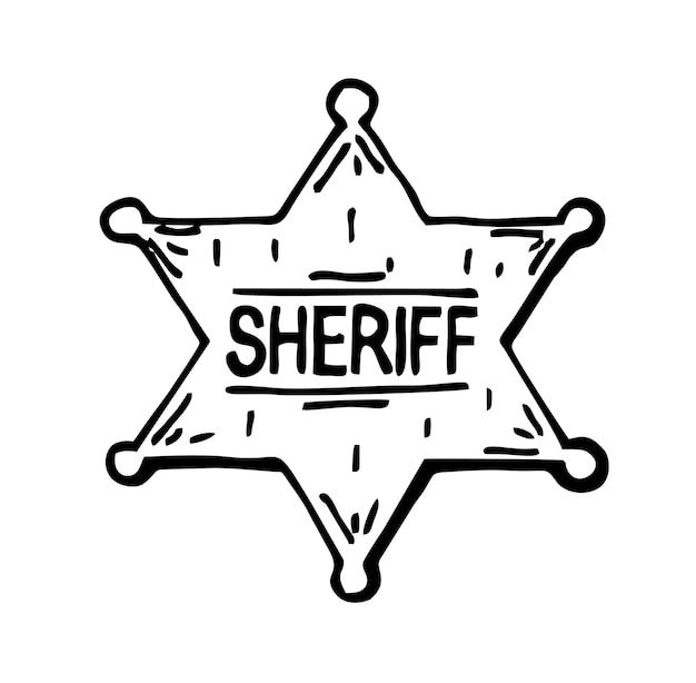 Premium vector sheriff s star sketch icon sheriff s badge element from police collection vector illustration