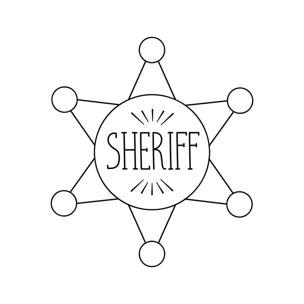 Premium vector line sheriff badge icon isolated on white background outline vector illustration