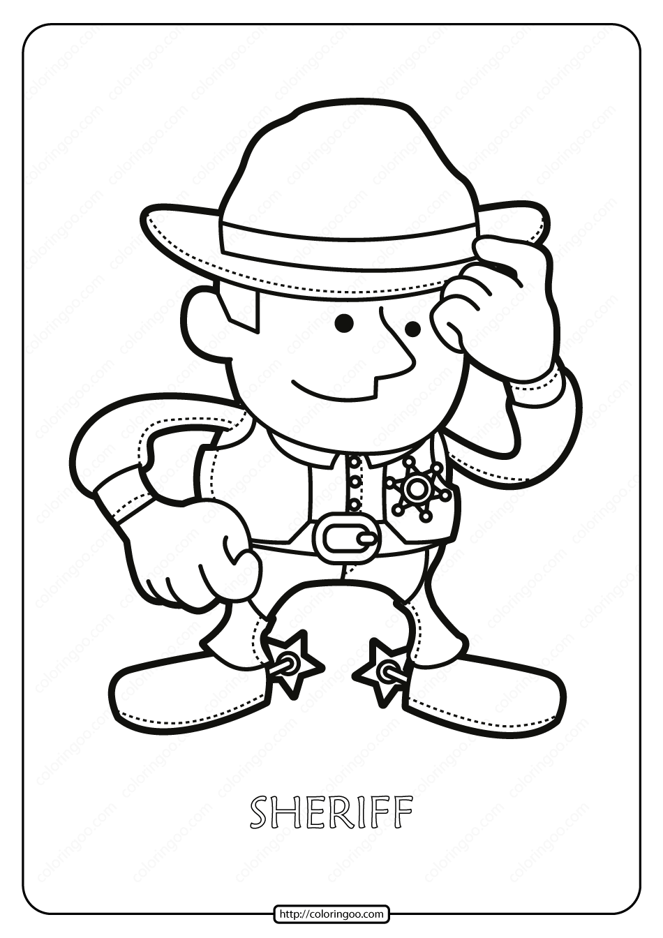 Free printable sheriff pdf coloring page coloring books coloring book pages coloring pages