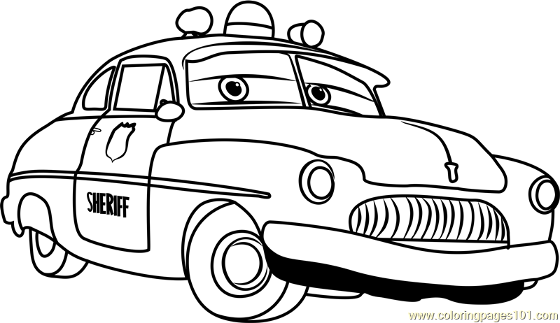 Sheriff from cars coloring page for kids